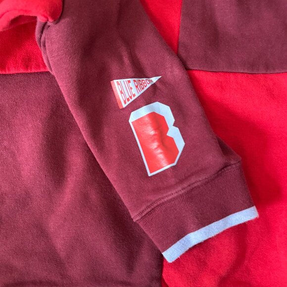 Nike Blue Ribbon Cut & Sew Colorblock Sweatshirt Red/Burgundy – Youth XL - Picture 4 of 15